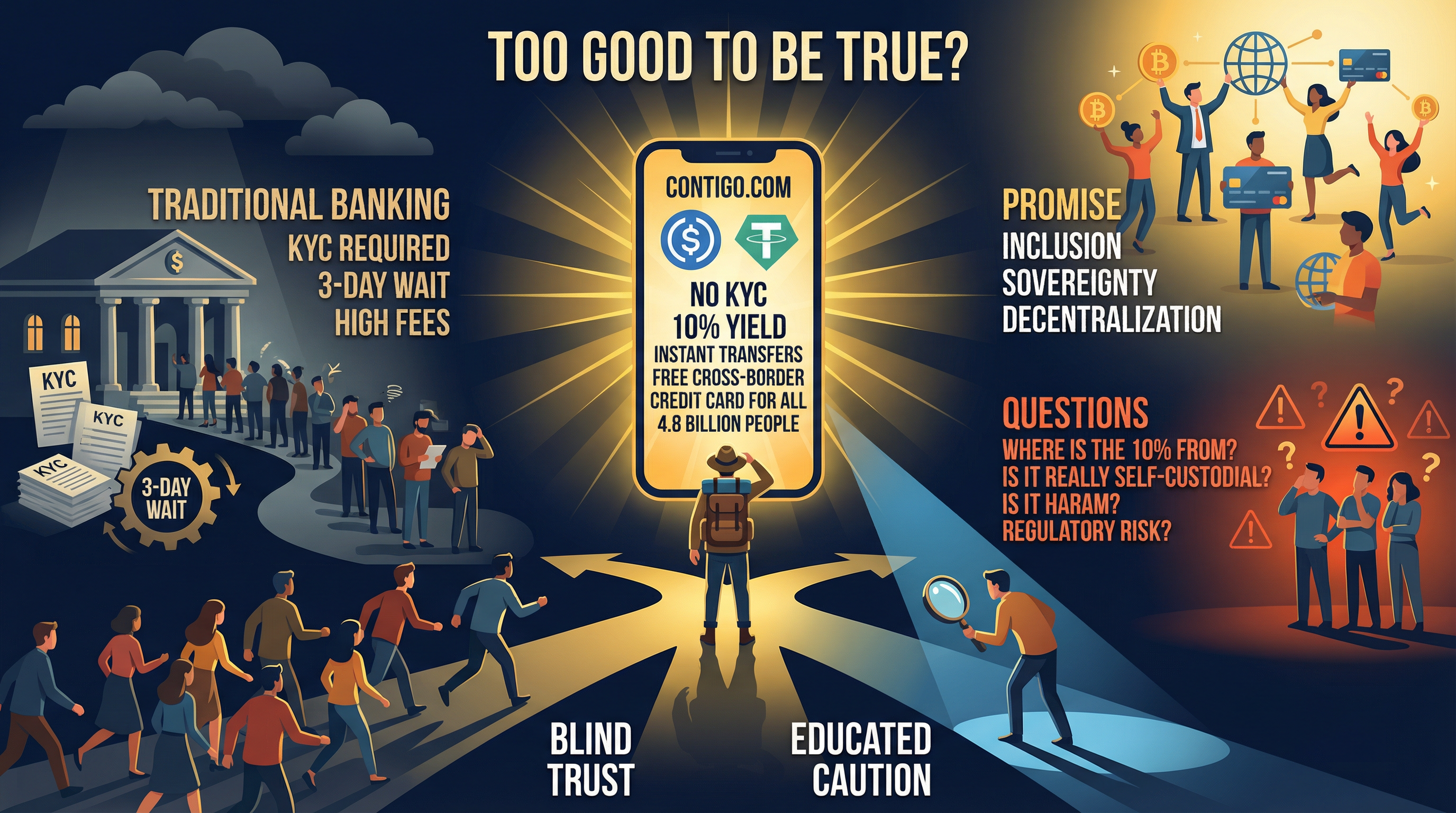 Kontigo.com : la "banque" stablecoin qui promet une révolution. Trop beau pour être vrai ?